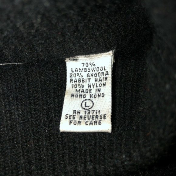 Vintage Sweater Evan Davies Lambs‎ Wool Angora Rabbit Hair Leaves Granny Core - Picture 4 of 13